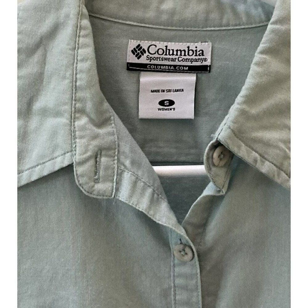 Columbia Sportswear Co. Women’s Cotton Ramie Mint Green Button Down Shirt Size S - Picture 8 of 12